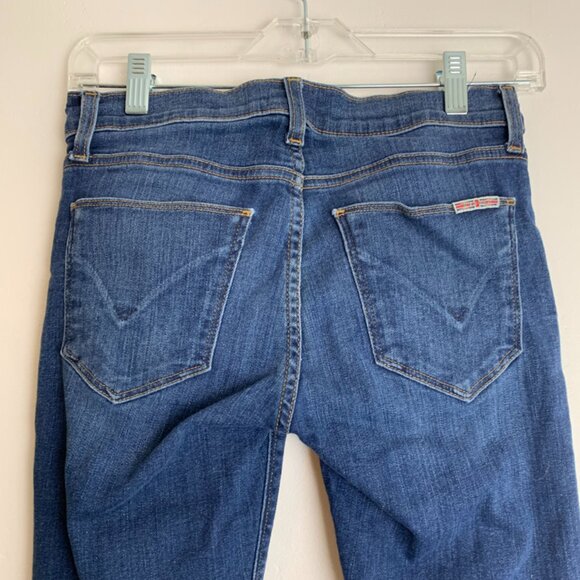 Hudson Medium Wash Distressed Bottom Skinny Jeans - Picture 6 of 10